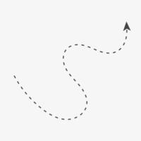 Arrow up. Curved dashed line vector