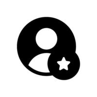 Following Account Icon. Avatar sign, Favorite man with star. User icon. Good man symbol. Best quality person icon vector