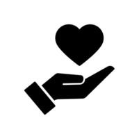 Healthcare hand holding heart flat icon for apps and website vector