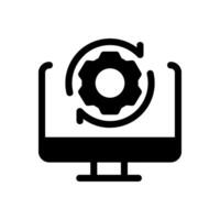 Loading process in computer screen. System software update, data upgrade vector