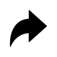Share arrow right icon. reply, send, forward icon button vector