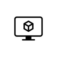 3D Modeling on Computer icon vector