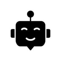 Chatbot icon. Support bot. Cute smiling robot. The symbol of an instant response from the support service. Mobile helper icon. illustration isolated on blank background. vector