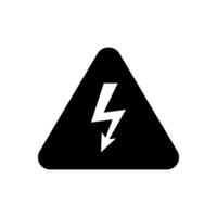 High voltage sign. Danger symbol . Black arrow isolated in triangle. Warning icon. vector