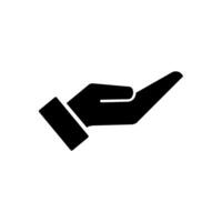 Hand icon. representing care and support in a minimalistic design vector