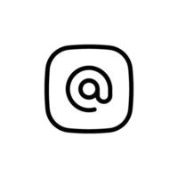 Email sign symbol inside rounded square. Perfect for use in web design, social media, and graphic design vector