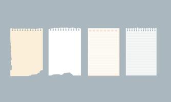 Ripped Paper Pieces with Distressed Edge on Gray Backdrop vector