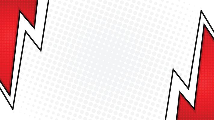 Blank Abstract Red Comic Book Border Background with Halftone