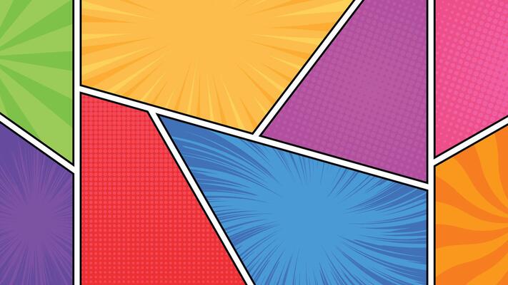 Colorful Abstract Comic Style Background with Cartoon Style