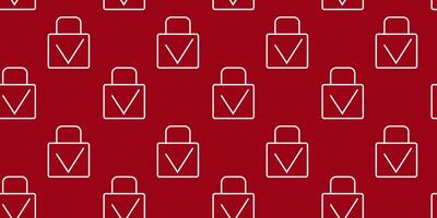 Pattern of locks on a red background symbolizes security and protection in design vector
