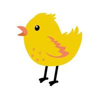 Bright yellow bird singing joyfully in a playful style during vibrant springtime vector