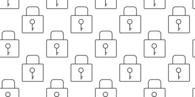 Repeating pattern of simple locks on a white background showcasing a minimalist design vector