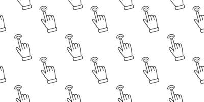 Pattern of hands with fingers pointing up and signal waves on a white background vector