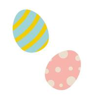 Colorful decorative Easter eggs displayed on a white background for spring festivities vector