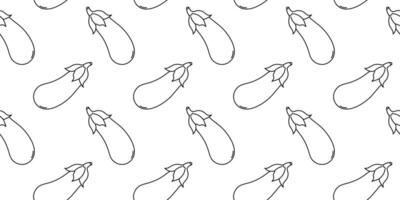 Design featuring continuous pattern of eggplants on a white background vector