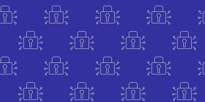 Digital locks pattern on a blue background representing security and technology in design vector