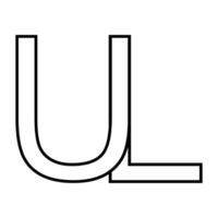 Logo sign ul lu icon, double letters logotype u l vector