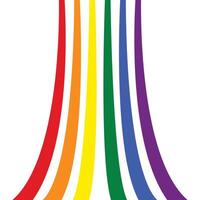 Rainbow Stripes Flowing Upward, Colorful curved rainbow lines rising vertically vector