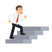 Man walks up the stairs. Walking up the stairs vector