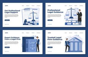 Flat design illustration concept of legal system law and justice. Landing page template. vector
