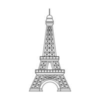 Eiffel tower hand sketched icons. Symbols of Paris vector