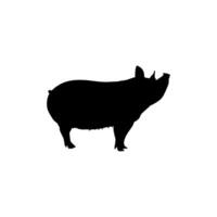 Silhouette of the Pig or Pork, can use for Logo Gram, Pictogram, Animal Illustration, Apps, or Graphic Design Element. Flat Style vector