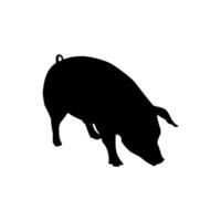 Silhouette of the Pig or Pork, can use for Logo Gram, Pictogram, Animal Illustration, Apps, or Graphic Design Element. vector