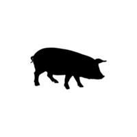 Silhouette of the Pig or Pork, can use for Logo Gram, Pictogram, Animal Illustration, Apps, or Graphic Design Element. Simple Editable vector