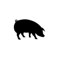 Silhouette of the Pig or Pork, can use for Logo Gram, Pictogram, Animal Illustration, Apps, or Graphic Design Element. Editable vector