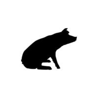 Silhouette of the Pig or Pork, can use for Logo Gram, Pictogram, Animal Illustration, Apps, or Graphic Design Element. Simple and BW vector