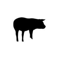 Silhouette of the Pig or Pork, can use for Logo Gram, Pictogram, Animal Illustration, Apps, or Graphic Design Element. Editable and Simple vector