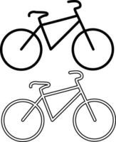Bicycle Silhouette Flat and Outline Icon Design vector