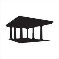 Silhouette of an Ancient Greek Temple with Columns vector