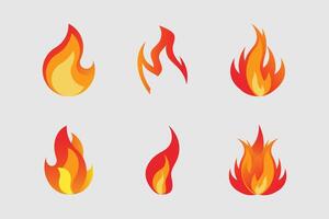 Fire flames icon set, vectors illustration for digital or print use