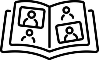 A linear style icon of a friends photo album vector