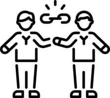 A linear style icon showing friends connection vector