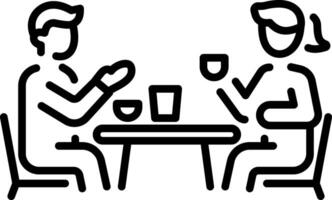 A linear style of coffee gossip between two friends vector
