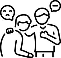 A character consoling his friend, line style icon vector