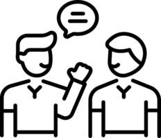 A linear style icon depicting friends gossip vector