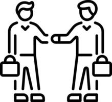 A line style icon of office friend doing handshake vector