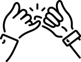 A linear style icon of pinky promise hand gesture vector