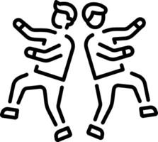 A linear style icon of two dancing friends vector