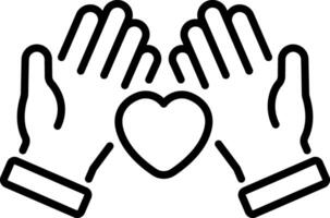 A linear style icon showing love affection vector
