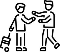 A line style icon showing friends meeting vector