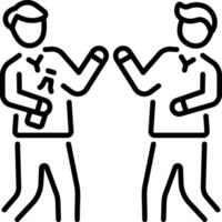 A line style icon of friends celebrating together vector