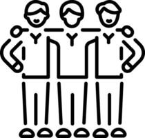 A linear style icon of friends squad vector