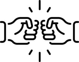 A linear style icon of friendship fist bump vector