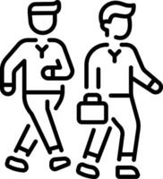 A linear style icon showing corporate friends vector