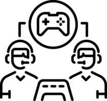 A line style icon of game partners vector
