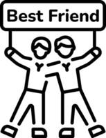 A linear style icon showing two best friends vector